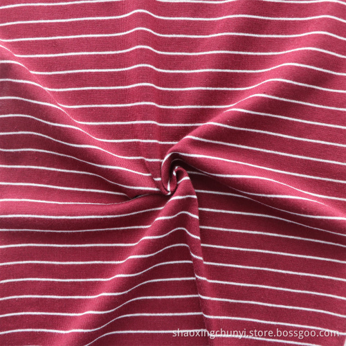 Atmungsfreie hohe Qualität 95%Rayon 5%Spandex Streifen Muster Single Jersey Strick Hemd Stoff für Männer Frauen Sportbekleidung Stoff